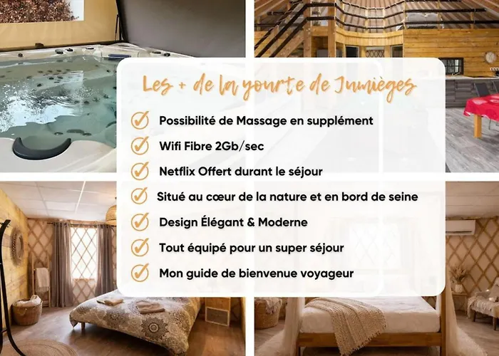 Yourte Spacieuse Avec Jacuzzi Privatif A Jumieges - Api-1-52-1517 Camping Jumièges